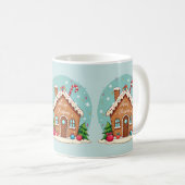 Whimsical Gingerbrett Weihnachtslandschaft im Haus Kaffeetasse (VorderseiteRechts)