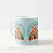 Whimsical Gingerbrett Weihnachtslandschaft im Haus Kaffeetasse (Vorderseite Links)