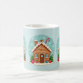 Whimsical Gingerbrett Weihnachtslandschaft im Haus Kaffeetasse (Mittel)