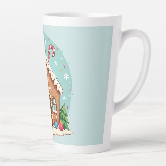 Whimsical Gingerbrett Weihnachtslandschaft im Haus Milchtasse (Rechts)