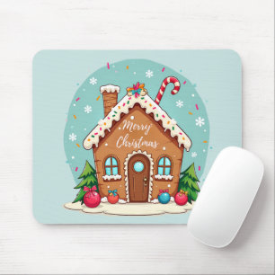 Whimsical Gingerbrett Weihnachtslandschaft im Haus Mousepad