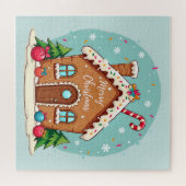 Whimsical Gingerbrett Weihnachtslandschaft im Haus Puzzle (Horizontal)