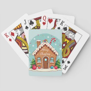 Whimsical Gingerbrett Weihnachtslandschaft im Haus Spielkarten