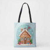 Whimsical Gingerbrett Weihnachtslandschaft im Haus Tasche (Vorderseite)