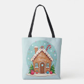 Whimsical Gingerbrett Weihnachtslandschaft im Haus Tasche (Rückseite)