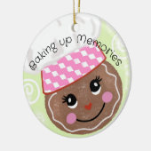 Whimsical Gingerbrot Baker Keramik Ornament (Links)
