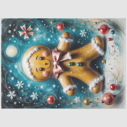 Whimsical Gingerbrot Dreamscape Weihnachten Seidenpapier (Vorderseite)
