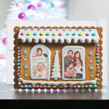 Whimsical Gingerbrot House Foto Weihnachten