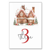 Whimsical Gingerbrot House Geburtstag Tischnummer (Rückseite)