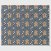 Whimsical Gingerbrot und Candy Canes Weihnachten Geschenkpapier (Flach)