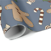 Whimsical Gingerbrot und Candy Canes Weihnachten Geschenkpapier (Rolleneckpunkt)