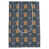 Whimsical Gingerbrot und Candy Canes Weihnachten Mittlere Geschenktüte (Rückseite)