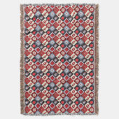 Whimsical Gingham Christmas Patchwork Quilt Decke (Vorderseite Vertikal)