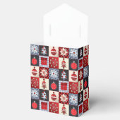 Whimsical Gingham Christmas Patchwork Quilt Geschenkschachtel (Geöffnet)