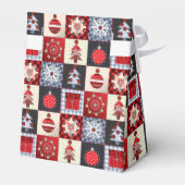 Whimsical Gingham Christmas Patchwork Quilt Geschenkschachtel (Rückseite)