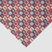 Whimsical Gingham Christmas Patchwork Quilt Seidenpapier (Ausschnitt)