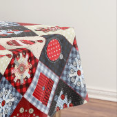 Whimsical Gingham Christmas Patchwork Quilt Tischdecke (Beispiel)