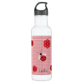 Whimsical Gingham & Ladybugs Trinkflasche (Vorderseite)