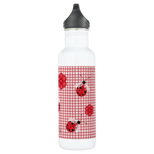 Whimsical Gingham & Ladybugs Trinkflasche (Rechts)