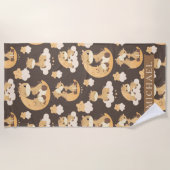 Whimsical Giraffe auf Wolkenmuster-Individuelle Na Strandtuch (Vorderseite)