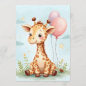 Whimsical Giraffe Baby Shower Einladung (Rückseite)