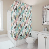 Whimsical Giraffe Polka Dot Pattern - Pastel Duschvorhang (Beispiel)