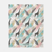 Whimsical Giraffe Polka Dot Pattern - Pastel Fleecedecke (Vorderseite)