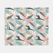 Whimsical Giraffe Polka Dot Pattern - Pastel Fleecedecke (Vorderseite (Horizontal))