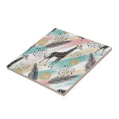 Whimsical Giraffe Polka Dot Pattern - Pastel Fliese (Seite)