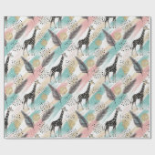 Whimsical Giraffe Polka Dot Pattern - Pastel Geschenkpapier (Flach)