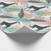 Whimsical Giraffe Polka Dot Pattern - Pastel Geschenkpapier (Ecke)