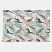 Whimsical Giraffe Polka Dot Pattern - Pastel Geschirrtuch (Horizontal)