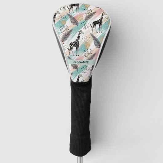 Whimsical Giraffe Polka Dot Pattern - Pastel Golf Headcover (Vorderseite)