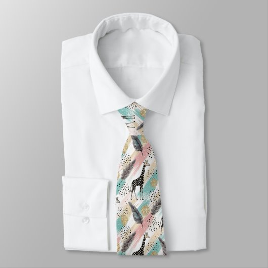 Whimsical Giraffe Polka Dot Pattern - Pastel Krawatte (Gebunden)