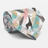 Whimsical Giraffe Polka Dot Pattern - Pastel Krawatte (Gerollt)