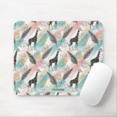 Whimsical Giraffe Polka Dot Pattern - Pastel Mousepad (Mit Mouse)