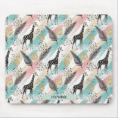 Whimsical Giraffe Polka Dot Pattern - Pastel Mousepad (Vorne)