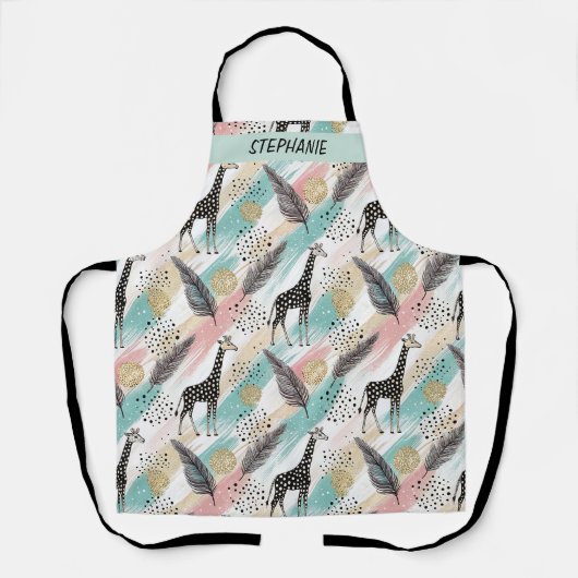 Whimsical Giraffe Polka Dot Pattern - Pastel Schürze (Vorderseite)