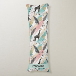Whimsical Giraffe Polka Dot Pattern - Pastel Seitenschläferkissen