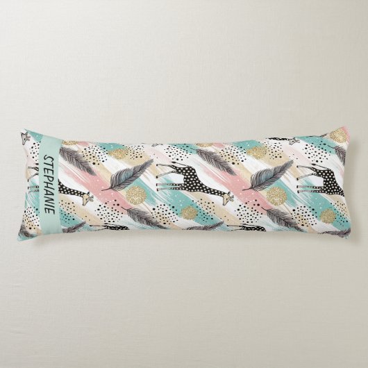 Whimsical Giraffe Polka Dot Pattern - Pastel Seitenschläferkissen (Vorderseite)