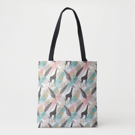 Whimsical Giraffe Polka Dot Pattern - Pastel Tasche (Vorderseite)