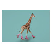 Whimsical Giraffe Roller Skating Poster (Vorderseite)
