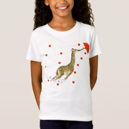Whimsical Giraffe Rotes Herz T - Shirt