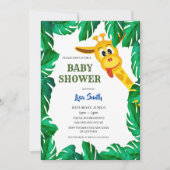 Whimsical Giraffe Safari Baby Dusche Einladung (Vorderseite)