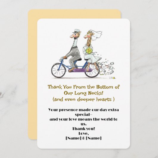Whimsical Giraffe Wedding Dankeskarte (Vorne/Hinten)