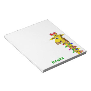 Whimsical Giraffe Weihnachtsleuchten Gewohnt Notizblock
