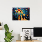 Whimsical Giraffen Print - Farbiges digitales Post Poster (Heimbüro)
