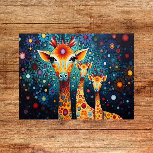 Whimsical Giraffen Print - Farbiges digitales Post Poster