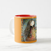 Whimsical Girl and Cat Tasse "Jemand höre mir zu (Vorderseite Links)