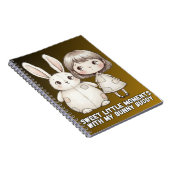 Whimsical Girl and Patchwork Bunny Notebook Notizblock (Rechte Seite)